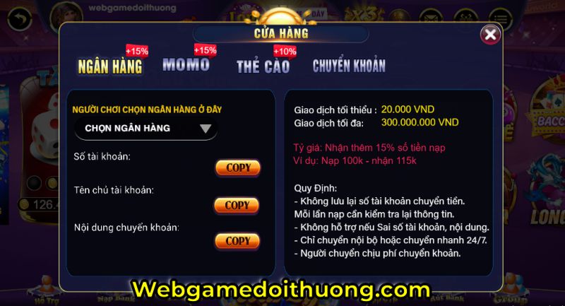 nạp tiền Long 88