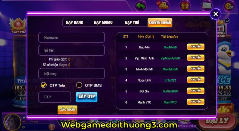 nạp tiền nổ hũ CX